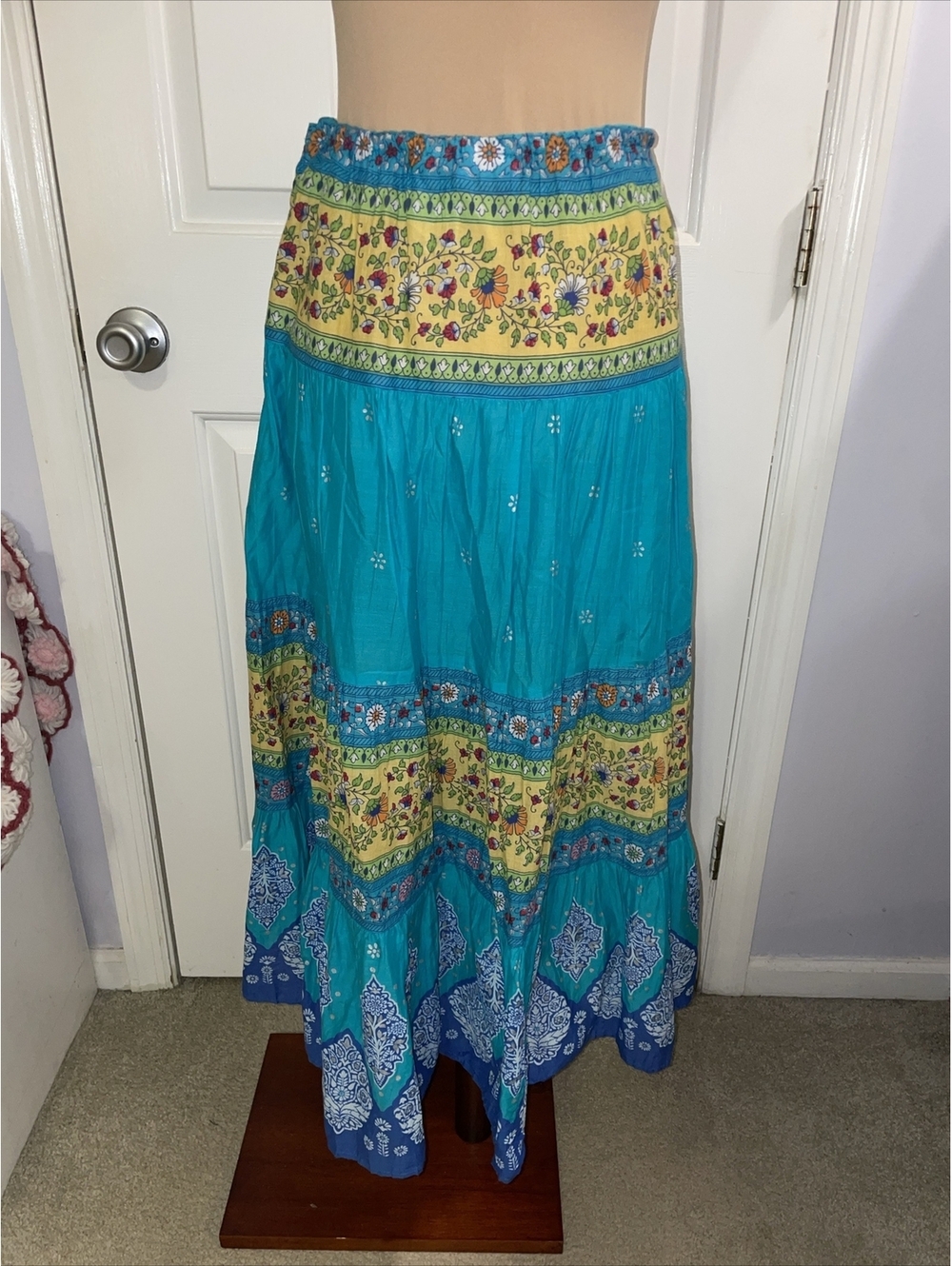Boho Hippie Cottagecore Skirt Size Medium White Stag - Picture 4 of 9